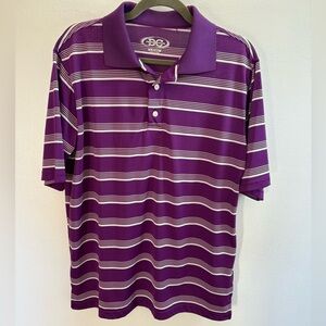 DC Performance Purple Stripe Polo Shirt M